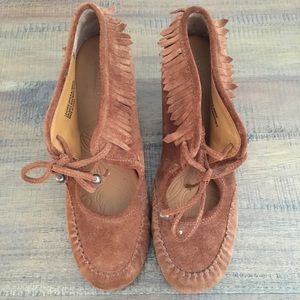 Born Suede Fringe Booties Sz. 7
